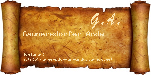 Gaunersdorfer Anda névjegykártya